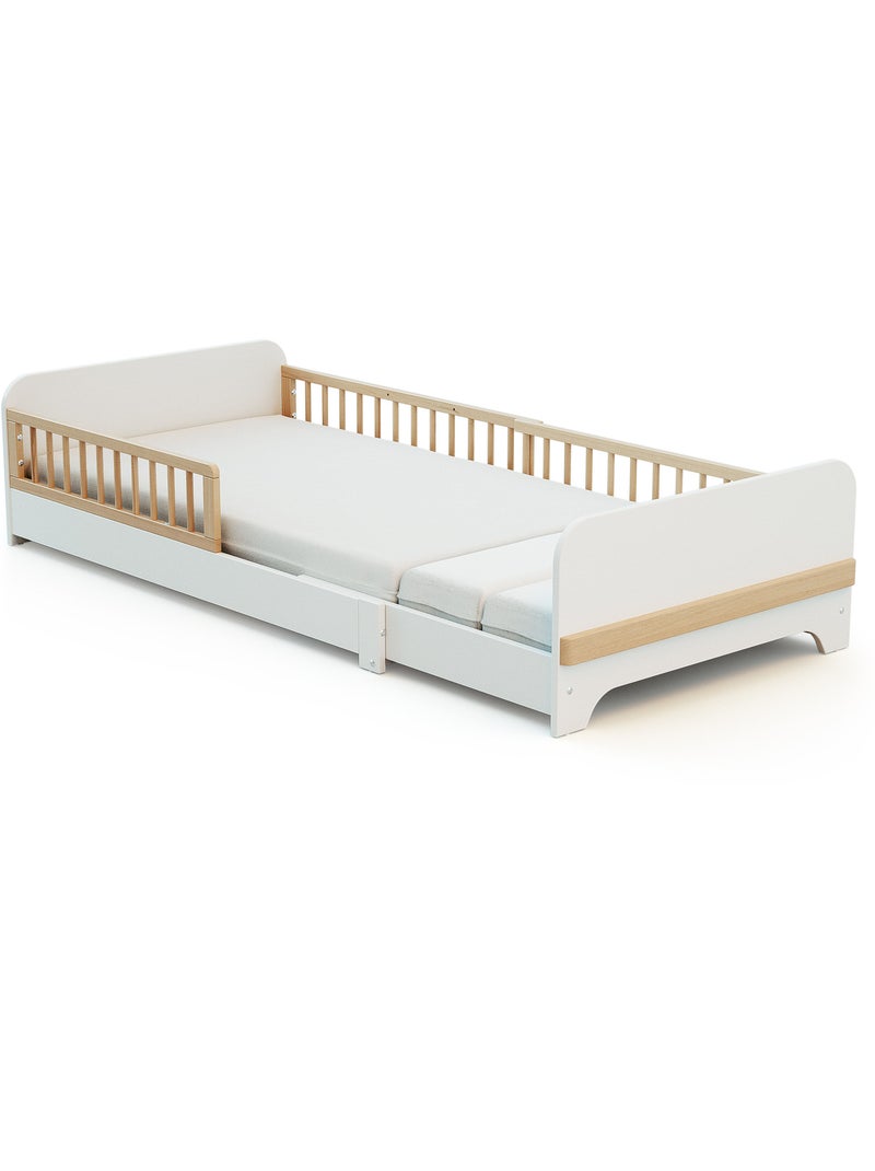 Letto estensibile per bambini in legno 80x140-165-190 carrousel con materasso Bianco - Kiabi