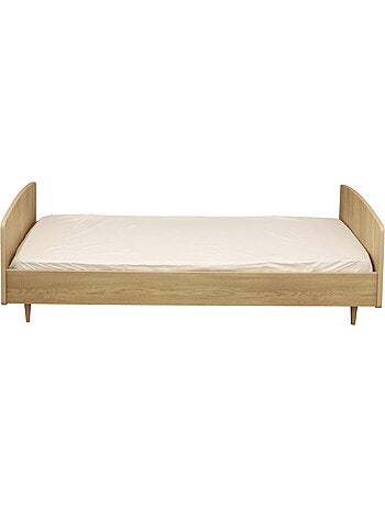 Letto junior 190x90 cm con rete e materasso inclusi - finitura in legno rovere - SAUTHON