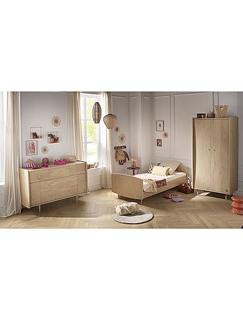 Letto junior 190x90 cm con rete e materasso inclusi - finitura in legno rovere - SAUTHON