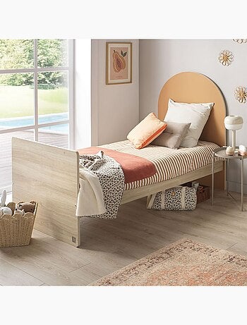 Letto Junior 90x190 - decoro in legno rovere seppia - testata ad - SAUTHON