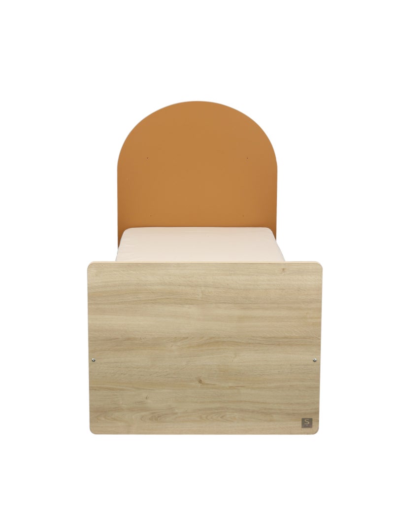 Letto Junior 90x190 - decoro in legno rovere seppia - testata ad - SAUTHON Marrone caramello - Kiabi