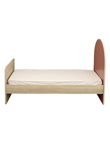 Letto Junior 90x190 - decoro in legno rovere seppia - testata ad - SAUTHON