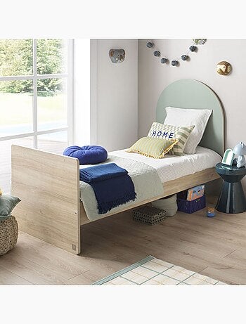 Letto Junior 90x190 - decoro in legno rovere seppia - testata ad - SAUTHON