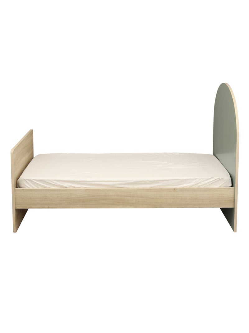 Letto Junior 90x190 - decoro in legno rovere seppia - testata ad - SAUTHON Verde - Kiabi