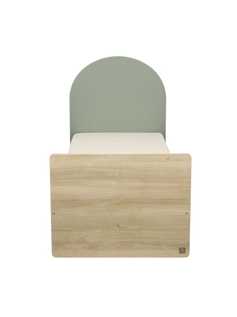 Letto Junior 90x190 - decoro in legno rovere seppia - testata ad - SAUTHON Verde - Kiabi