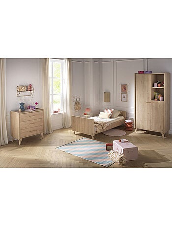 Letto junior 90x190 con rete e materasso - decorazione in legno di rovere - SAUTHON