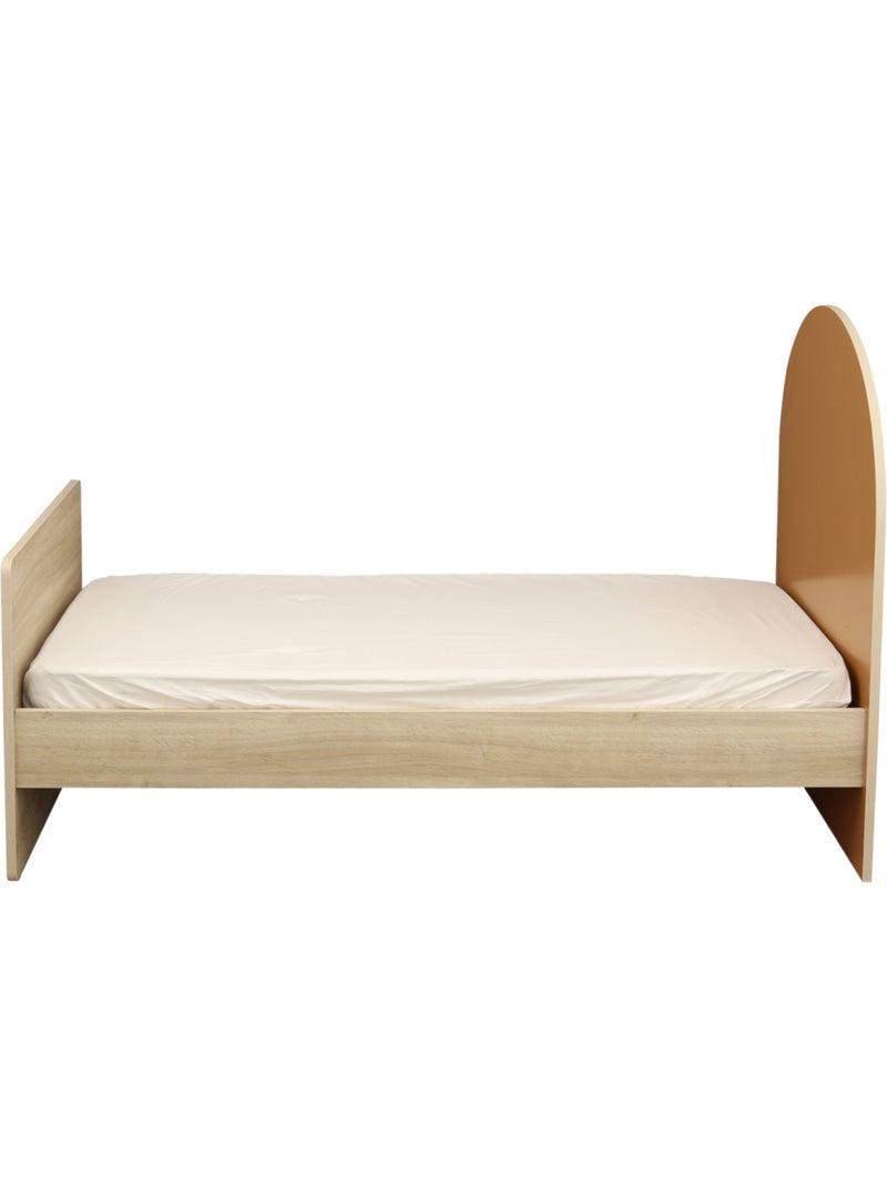 Letto junior 90x190 con rete e materasso - finitura rovere seppia - testiera ad - SAUTHON Marrone caramello - Kiabi