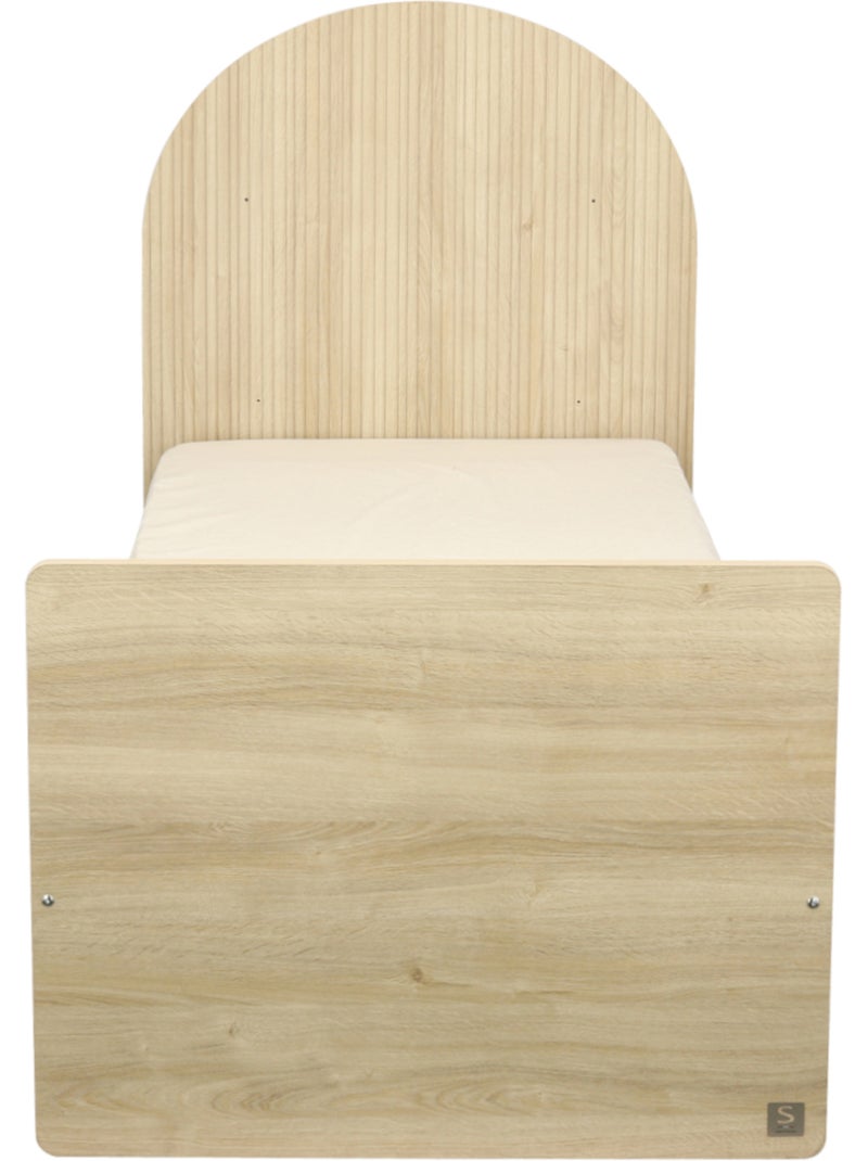 Letto junior 90x190 con rete e materasso - finitura rovere seppia - testiera ad - SAUTHON Marrone - Kiabi