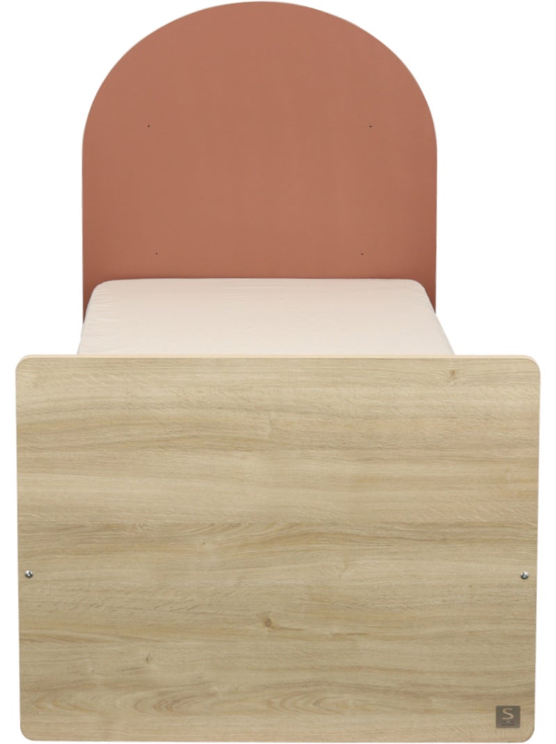 Letto junior 90x190 con rete e materasso - finitura rovere seppia - testiera ad - SAUTHON Rosso - Kiabi
