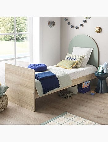 Letto junior 90x190 con rete e materasso - finitura rovere seppia - testiera ad - SAUTHON