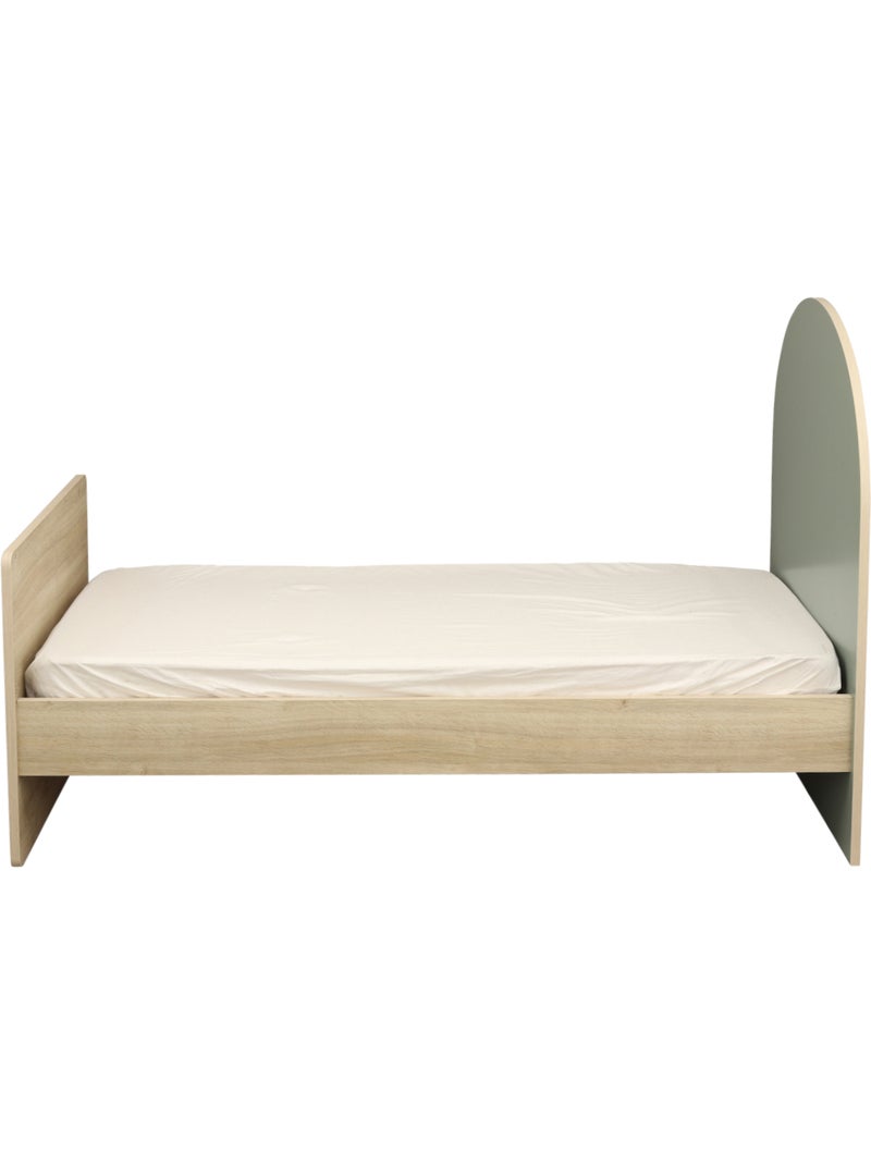 Letto junior 90x190 con rete e materasso - finitura rovere seppia - testiera ad - SAUTHON Verde - Kiabi