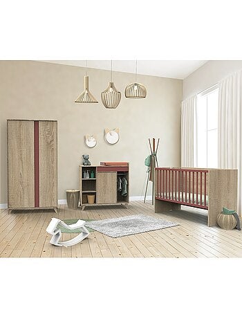 Letto per bambini 140x70cm trasformabile in letto junior 90x200cm in pannelli effetto - SAUTHON