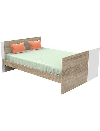 Letto per bambini 140x70cm trasformabile in letto junior 90x200cm in pannelli effetto - SAUTHON