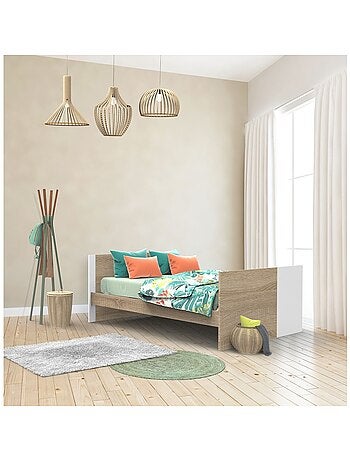 Letto per bambini 140x70cm trasformabile in letto junior 90x200cm in pannelli effetto - SAUTHON