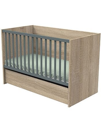 Letto per bambini 140x70cm trasformabile in letto junior 90x200cm in pannelli effetto - SAUTHON
