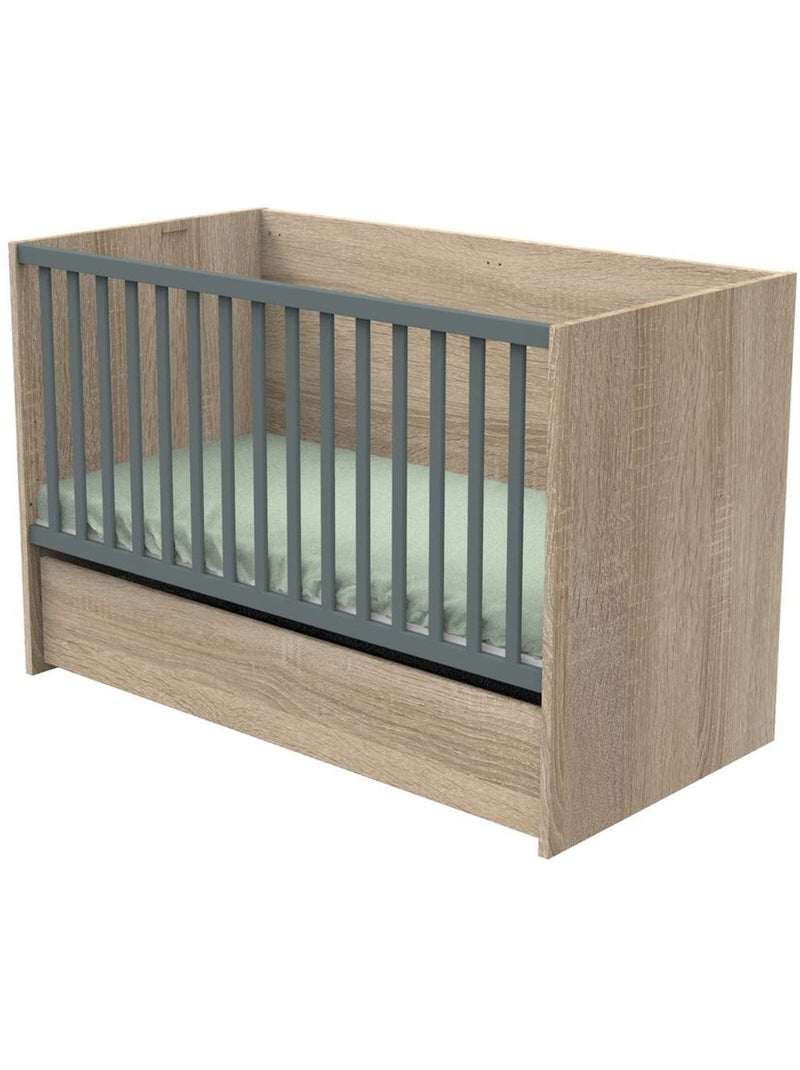 Letto per bambini 140x70cm trasformabile in letto junior 90x200cm in pannelli effetto - SAUTHON Grigio - Kiabi