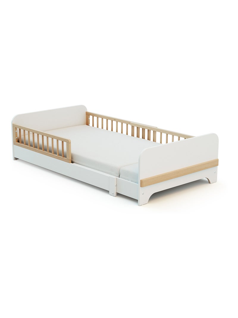 Letto per bambini a terra estensibile in legno 80x140165190 carrousel Bianco - Kiabi