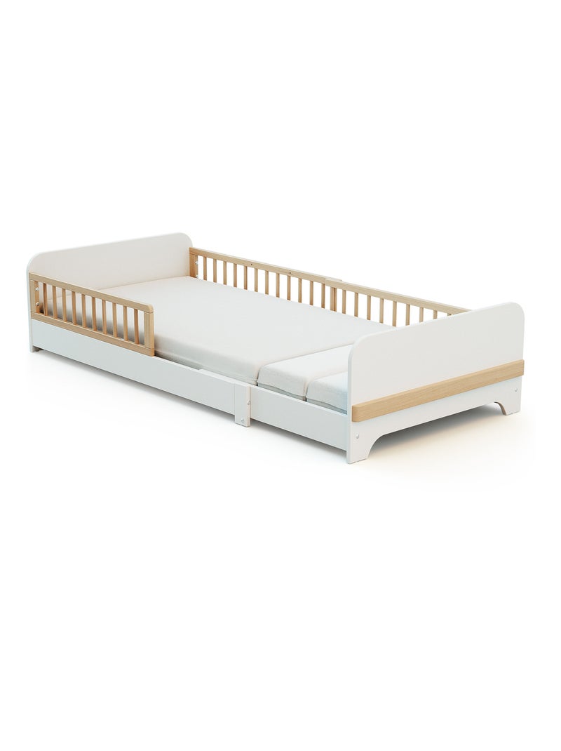 Letto per bambini a terra estensibile in legno 80x140165190 carrousel Bianco - Kiabi