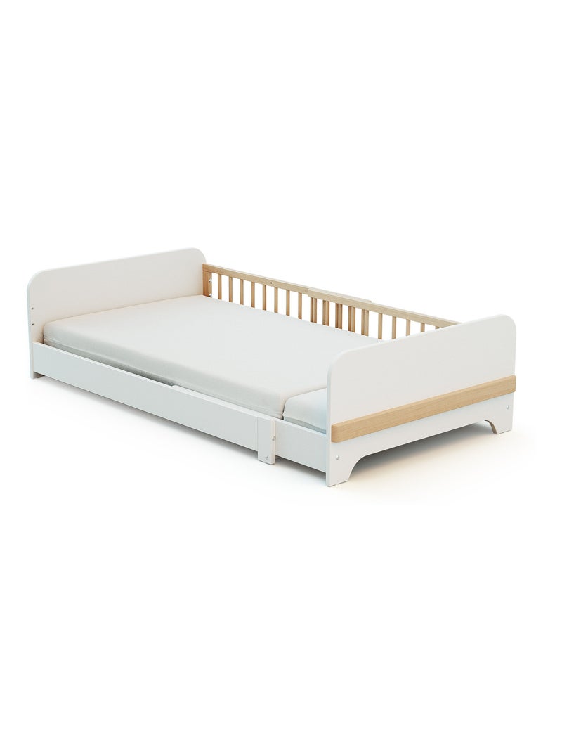Letto per bambini a terra estensibile in legno 80x140165190 carrousel Bianco - Kiabi