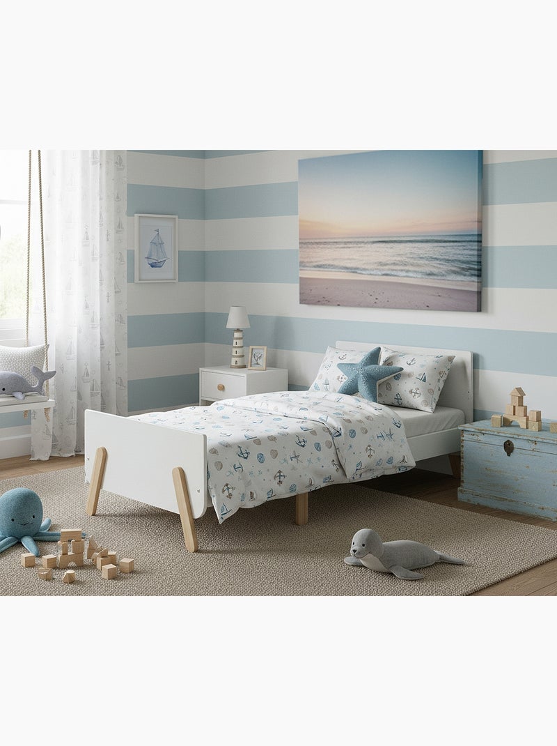 Letto per bambini estensibile in legno 80x140-165-190 pirate con materasso Bianco - Kiabi