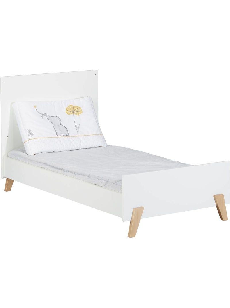 Letto trasformabile 140x70 - Little Big Bed su gambe in legno - BABYPRICE Bianco Marrone - Kiabi
