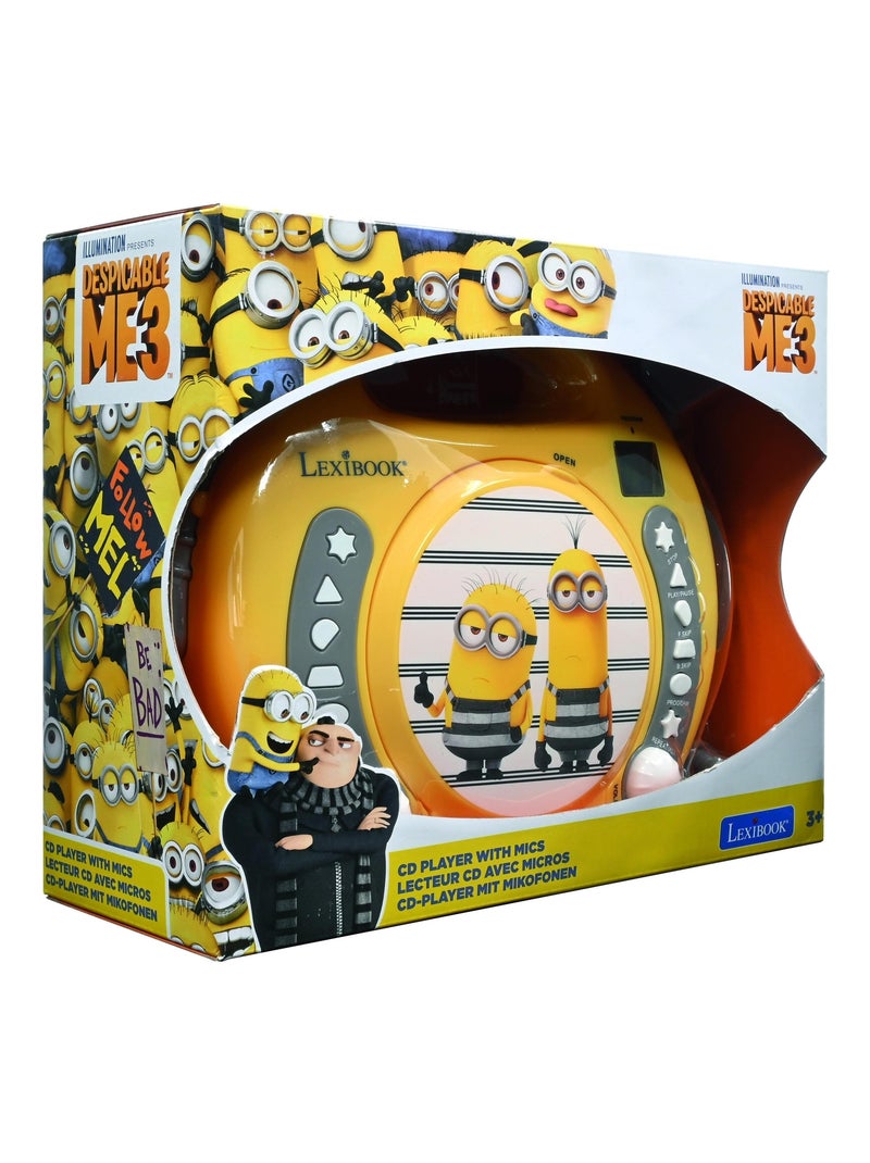 Lettore CD portatile dei Minions con 2 microfoni Sing Along Giallo - Kiabi
