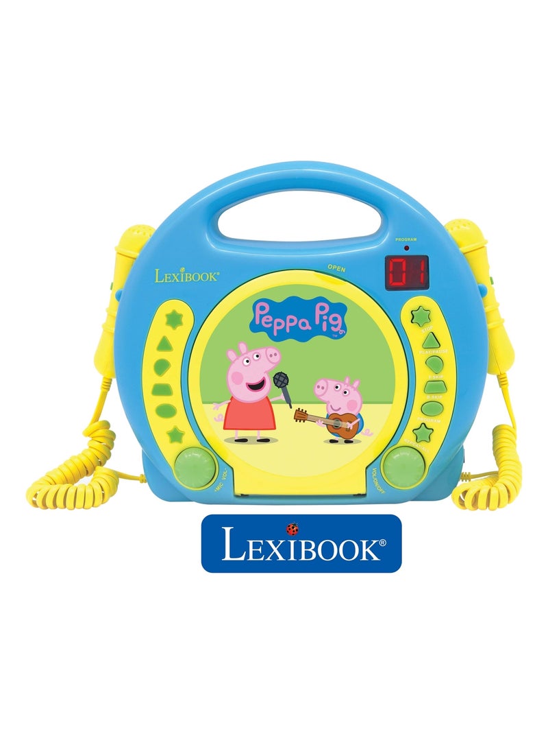 Lettore CD portatile di Peppa Pig con 2 microfoni Sing Along Blu - Kiabi