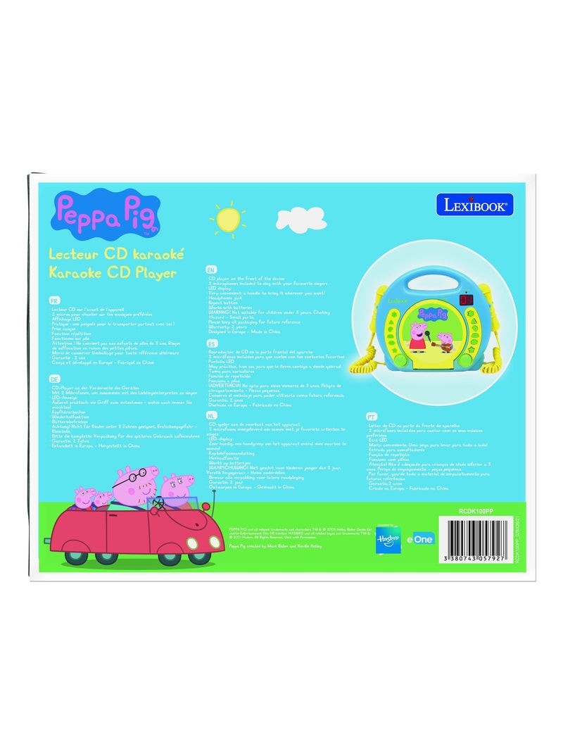 Lettore CD portatile di Peppa Pig con 2 microfoni Sing Along Blu - Kiabi