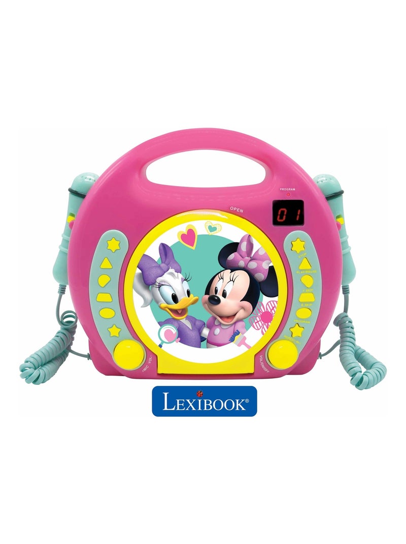 Lettore CD portatile Disney Minnie con 2 microfoni Sing Along Rosa - Kiabi