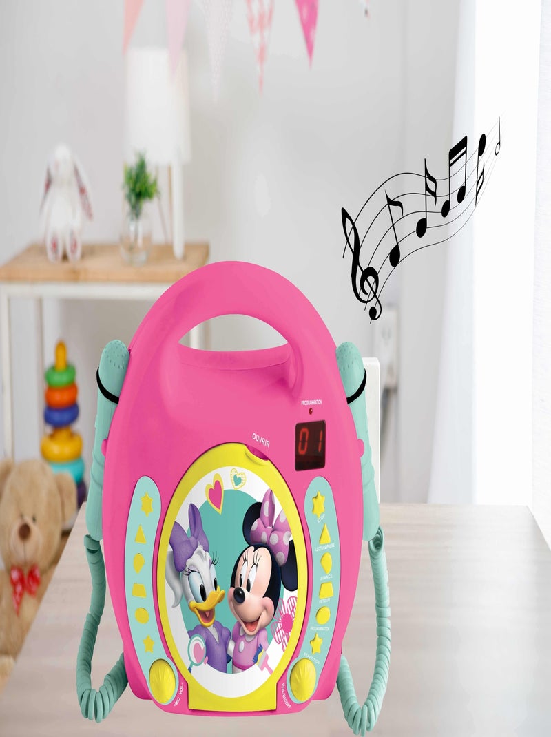 Lettore CD portatile Disney Minnie con 2 microfoni Sing Along Rosa - Kiabi