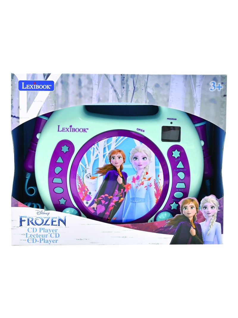 Lettore CD portatile Frozen con 2 microfoni Sing Along Viola - Kiabi