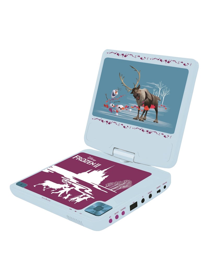 Lettore DVD portatile Frozen con schermo rotante da 7, porta USB e auricolari Blu - Kiabi