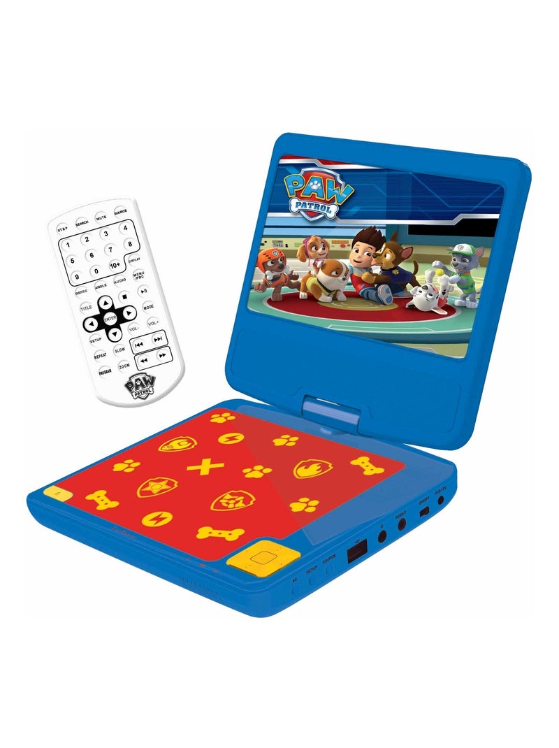 Lettore DVD portatile Paw Patrol Schermo rotante da 7 con porta USB e auricolari Blu - Kiabi