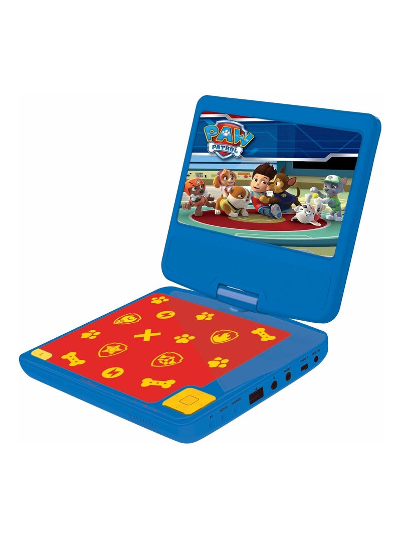 Lettore DVD portatile Paw Patrol Schermo rotante da 7 con porta USB e auricolari Blu - Kiabi