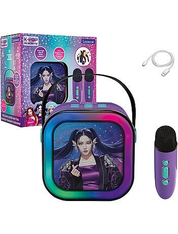 Lexibook, k-pop academy, altoparlante karaoke, 2 microfoni, viola, btc020kpz