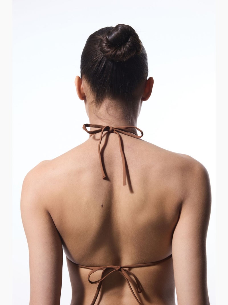 Libby top bikini triangolo penti Marrone - Kiabi