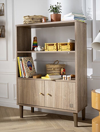Libreria a 2 ante con dettaglio effetto legno testurizzato e gambe in - SAUTHON