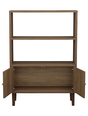 Libreria a 2 ante con dettaglio effetto legno testurizzato e gambe in - SAUTHON