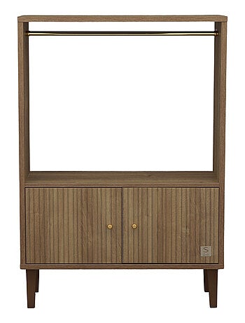 Libreria a 2 ante con dettaglio effetto legno testurizzato e gambe in - SAUTHON