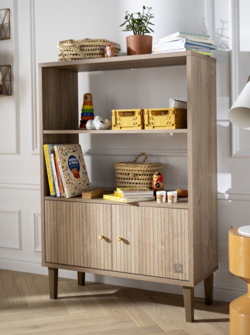 Libreria a 2 ante con dettaglio effetto legno testurizzato e gambe in - SAUTHON - Kiabi