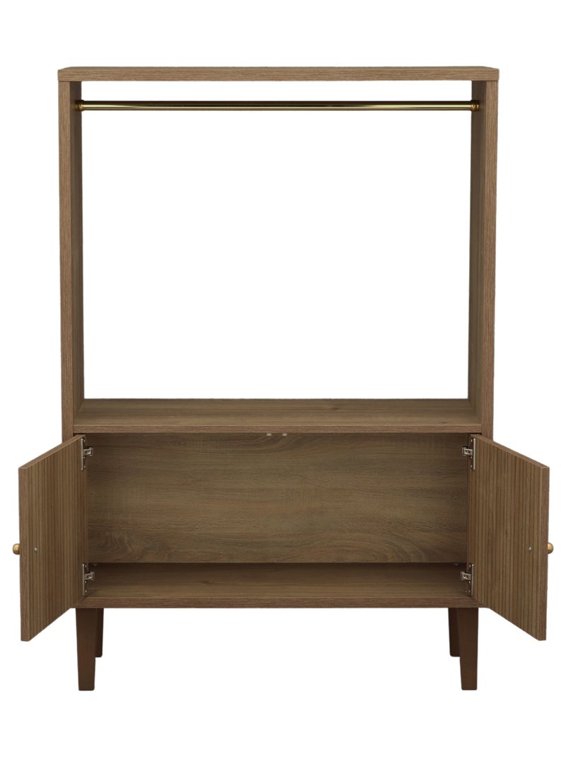 Libreria a 2 ante con dettaglio effetto legno testurizzato e gambe in - SAUTHON Marrone - Kiabi