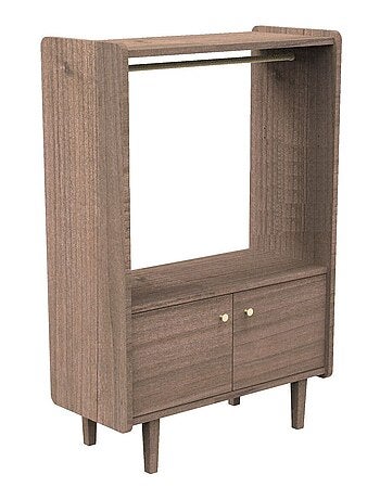 Libreria a 2 ante e 1 armadio in legno con pomelli in - SAUTHON