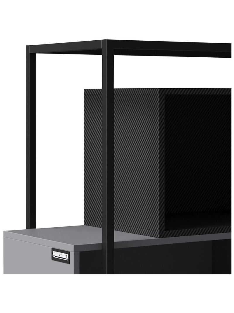 Libreria a 4 vani aperti – struttura metallica "Roba" – Minecraft Grigio - Kiabi