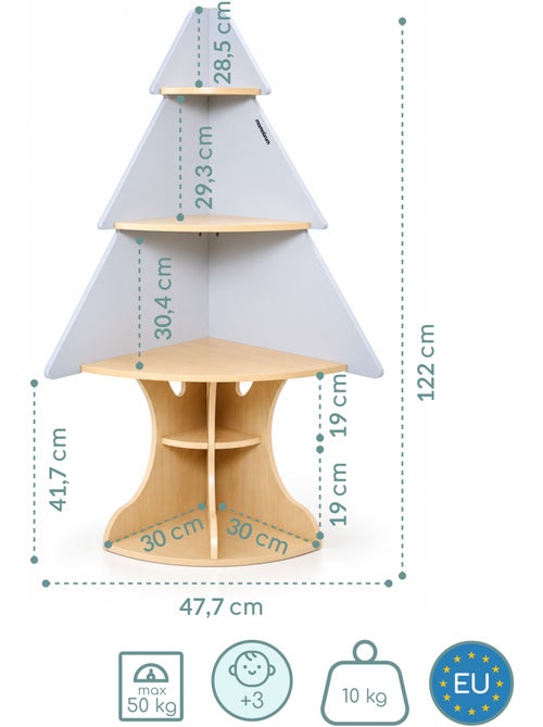 Libreria angolare bambini albero legno grigio portagiuochi mamabrum - Kiabi