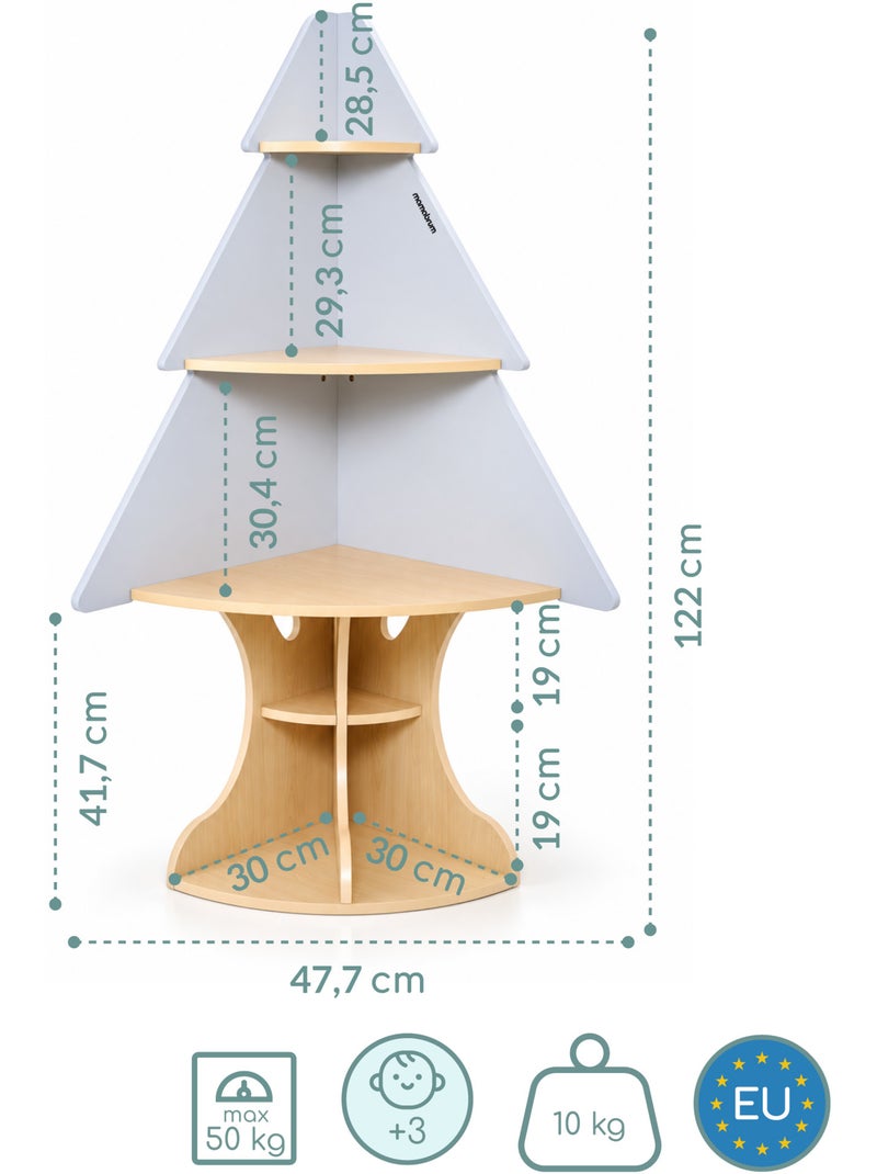 Libreria angolare bambini albero legno grigio portagiuochi mamabrum Marrone - Kiabi