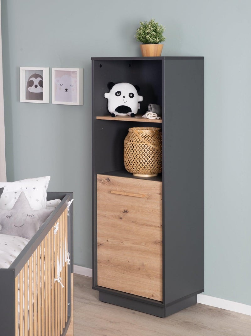 Libreria per bambini a colonna 1 anta 2 vani "Roba Lenn" Grigio antracite - Kiabi