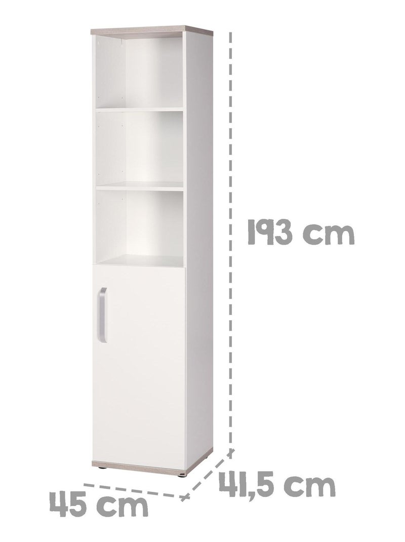 Libreria per bambini a colonna 1 anta 3 vani "Roba Moritz" Bianco - Kiabi