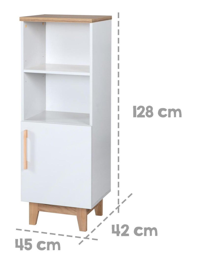 Libreria per bambini a colonna con anta e 2 vani "Roba Finn" Bianco - Kiabi