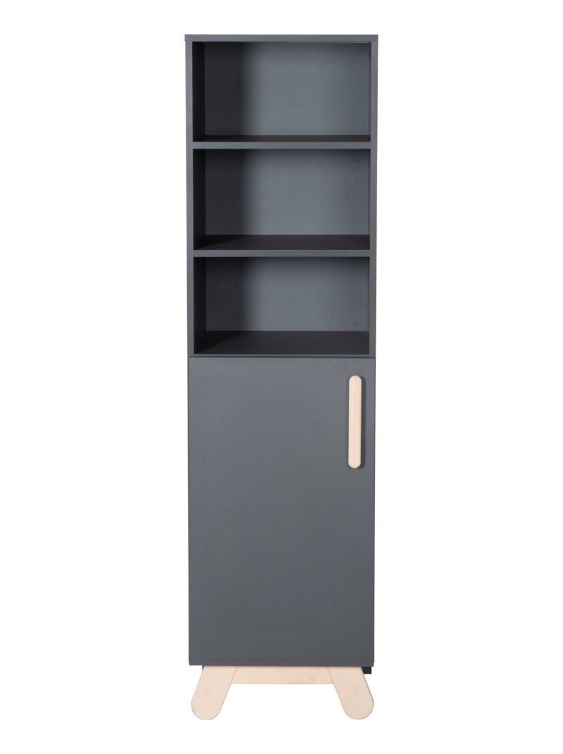 Libreria per bambini a colonna con anta e 3 vani "Roba Jara" Grigio antracite - Kiabi