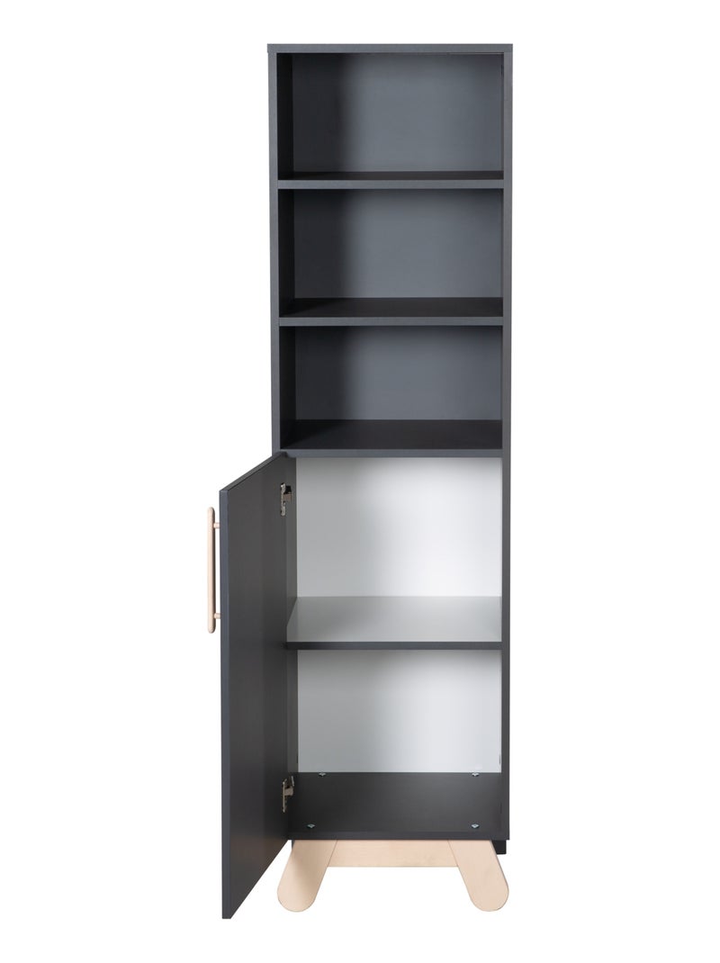 Libreria per bambini a colonna con anta e 3 vani "Roba Jara" Grigio antracite - Kiabi